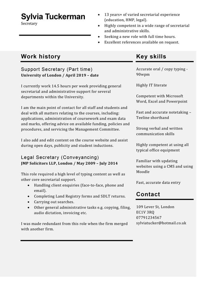 Secretary CV FreeCVDownload secretary-cv-freecvdownload